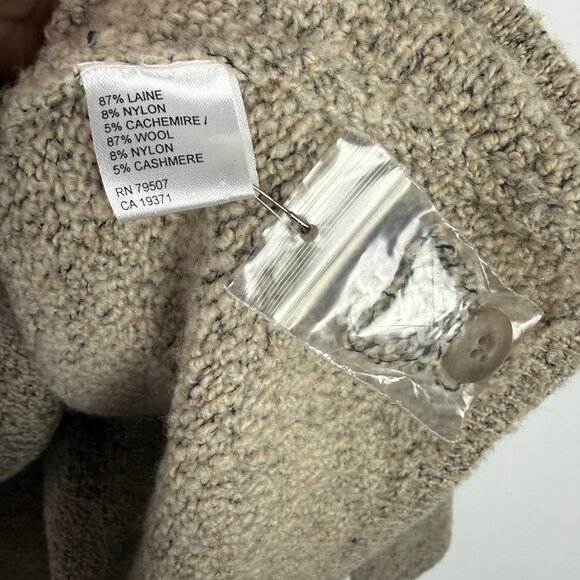 ISDA & Co Cashmere Wool Blend Sweater Jacket Cardigan Oatmeal Size Large L - Picture 6 of 9